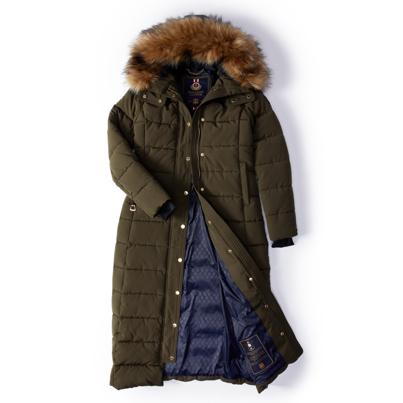 Holland Cooper Stoneleigh Longline Coat - Khaki-6